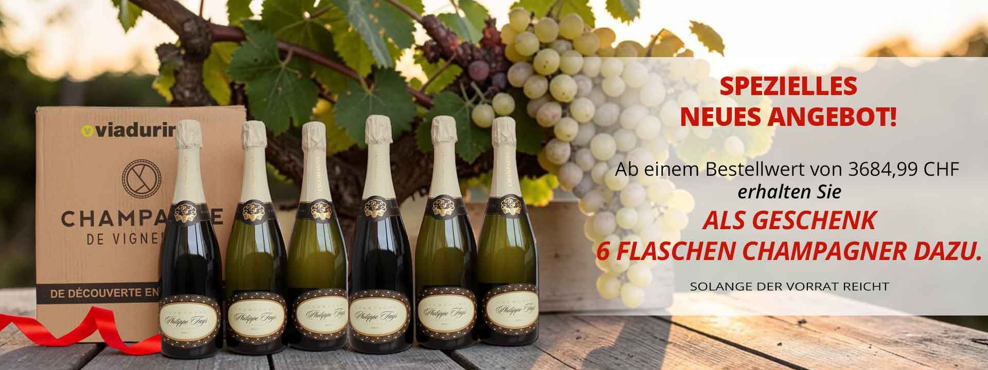 6 FLASCHEN CHAMPAGNER ALS GESCHENK!