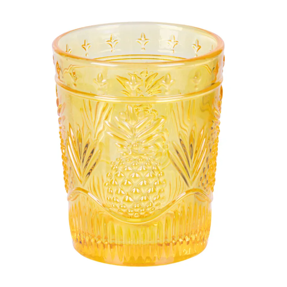 12 Wassergläser 250 ml aus Glas und bearbeiteter Oberfläche - Sangria Viadurini