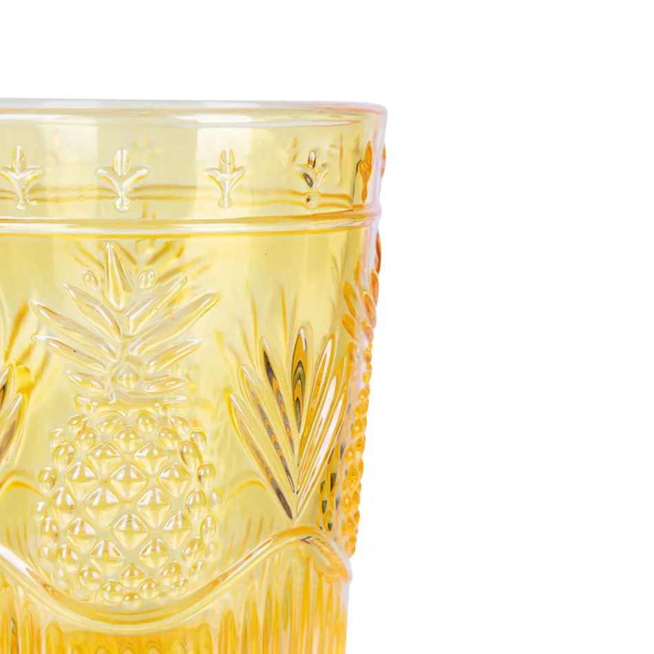 12 Wassergläser 250 ml aus Glas und bearbeiteter Oberfläche - Sangria Viadurini