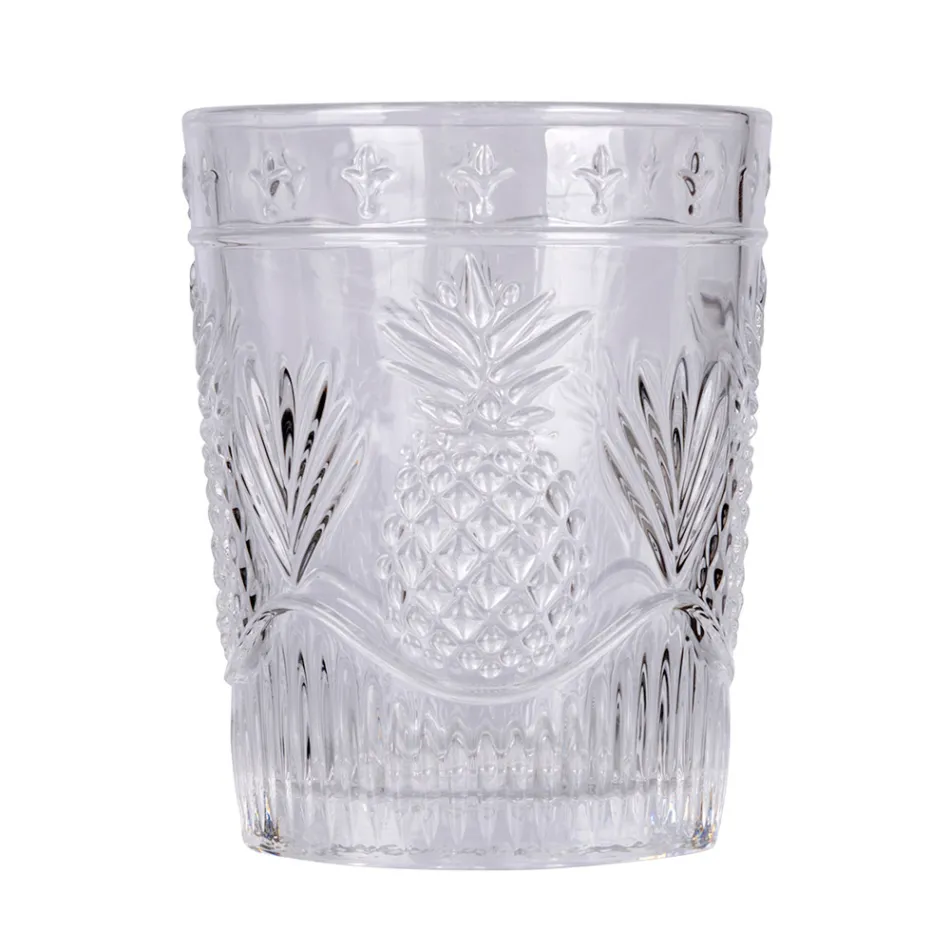 12 Wassergläser 250 ml aus Glas und bearbeiteter Oberfläche - Sangria Viadurini