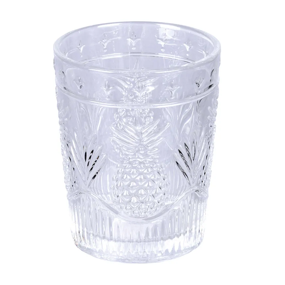 12 Wassergläser 250 ml aus Glas und bearbeiteter Oberfläche - Sangria Viadurini