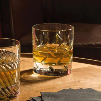 12 Gläser für Whisky oder Wasser in Öko-Kristall mit modernen Dekorationen - Arrhythmie