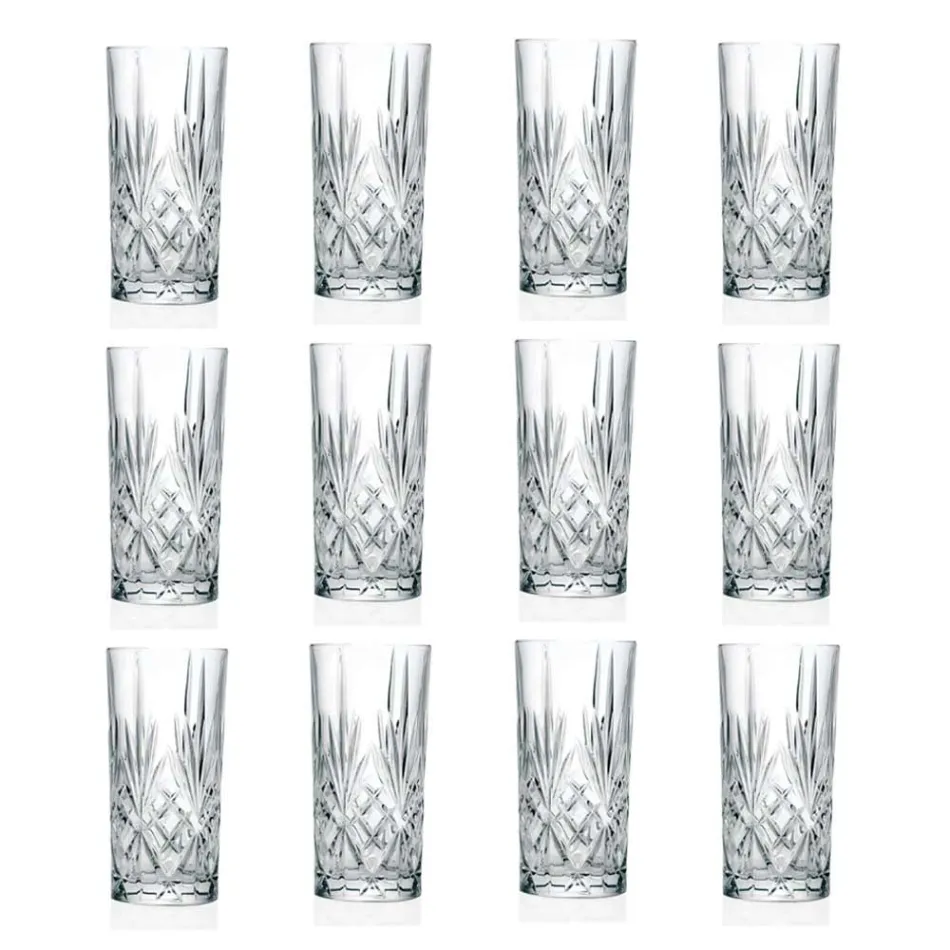 12 Tumbler Alto Highball Gläser für Cocktail in Eco Crystal - Cantabile Viadurini