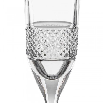 12 Flötengläser für Champagner in ökologischem Kristall mit manueller Dekoration - Milito