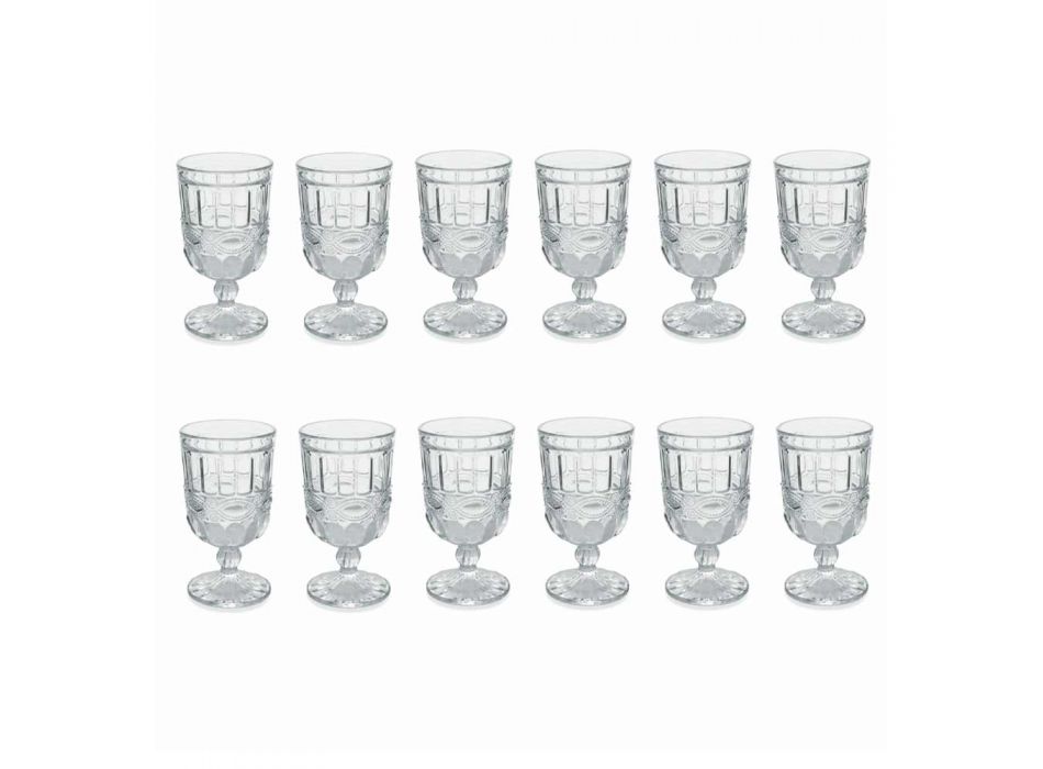 12 transparente und verzierte Glasbecher für den Weihnachtstisch - Garbobic Viadurini