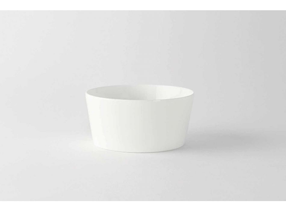 12 Modern Design Weißes Porzellan Eis oder Obstbecher - Egle Viadurini