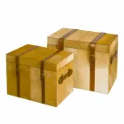 2 moderne Designstämme in Deii hellbraunem Pony Viadurini