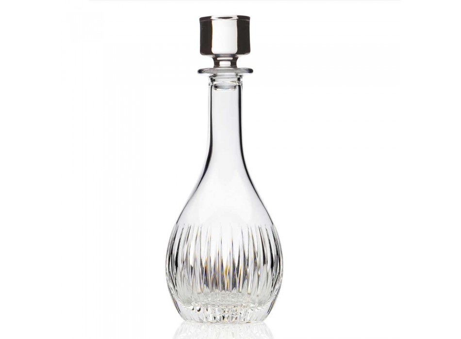 2 Weinflaschen aus ökologischem Kristall handgemahlener italienischer Luxus - Wunsch Viadurini