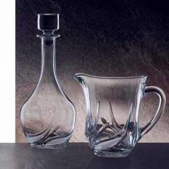 2 Öko-Kristallweinflaschen mit rundem Designdeckel und Dekorationen - Advent