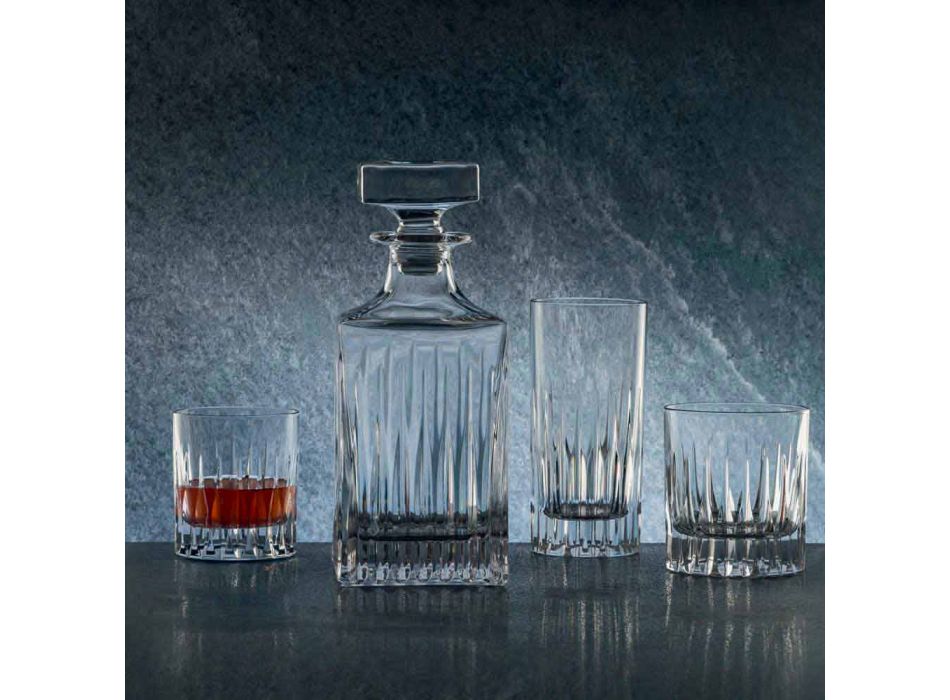 2 Kristall-Whiskyflaschen mit manuellem Mahlen Made in Italy - Voglia