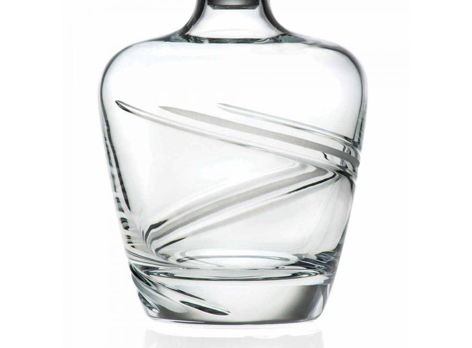 2 Whiskyflaschen aus italienischem handwerklichem ökologischem Kristall - Zyklon
