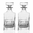 2 Whiskyflaschen mit kristallverzierter quadratischer Designkappe - Arrhythmie Viadurini