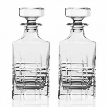 2 Whiskyflaschen mit kristallverzierter quadratischer Designkappe - Arrhythmie