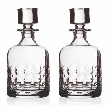 2 Flaschen Whisky aus ökologischem Kristall mit Kappe - Titanioball