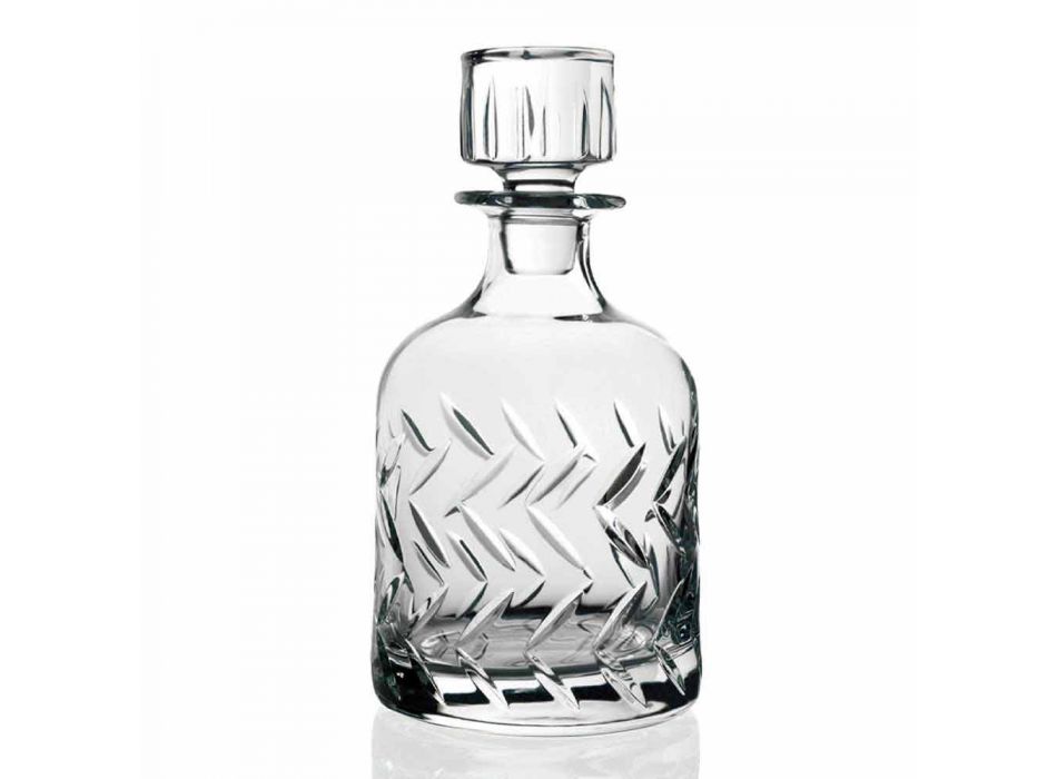 2 umweltfreundliche Kristall-Whiskyflaschen mit Vintage-Dekorationsverschluss - Arrhythmie Viadurini
