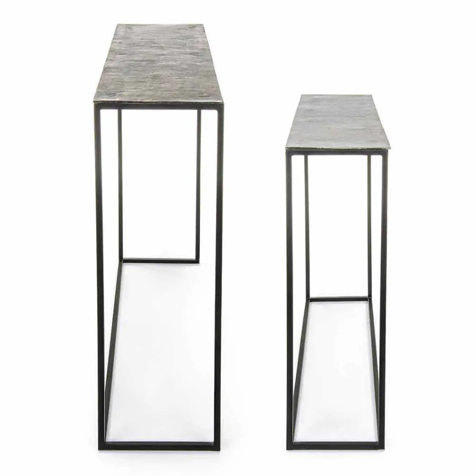 2 Consolle in Stahl Industriestil Modernes Design Homemotion - Sesam Viadurini
