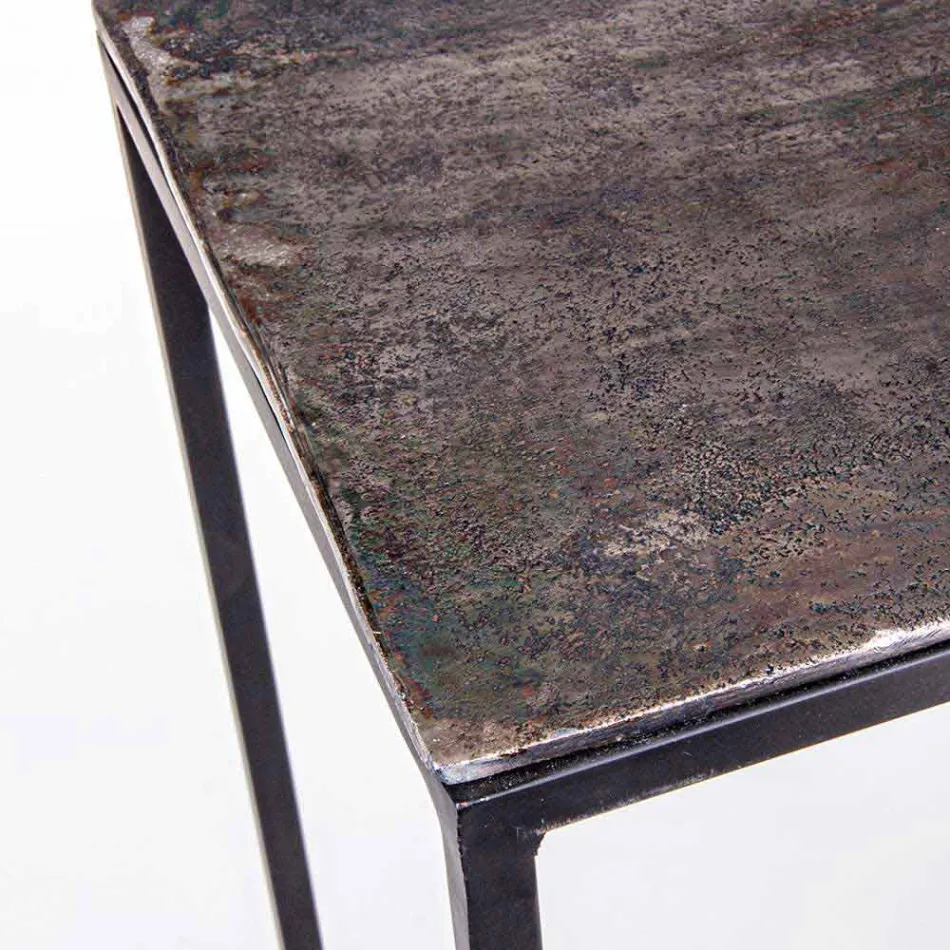 2 Consolle in Stahl Industriestil Modernes Design Homemotion - Sesam Viadurini