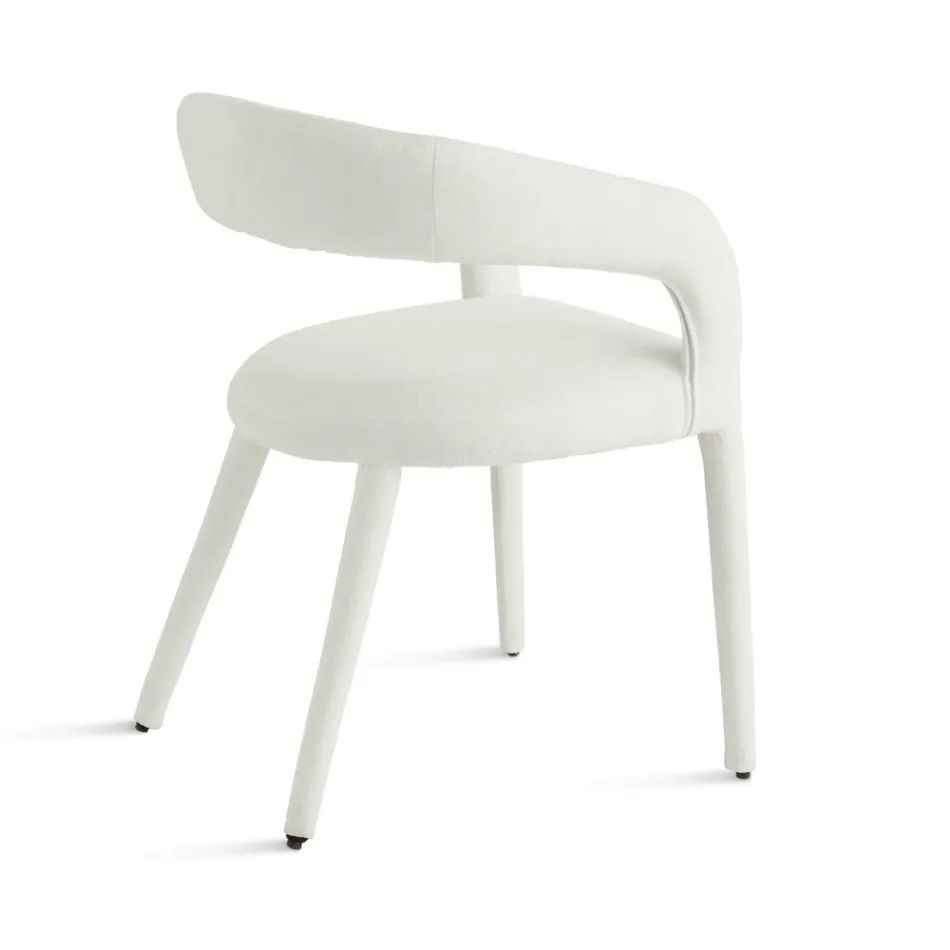 2 gepolsterte Sessel mit Bouclé-Stoffbezug und bezogenem Gestell - Domenica Viadurini