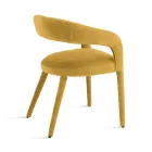 2 gepolsterte Sessel mit Bouclé-Stoffbezug und bezogenem Gestell - Domenica Viadurini