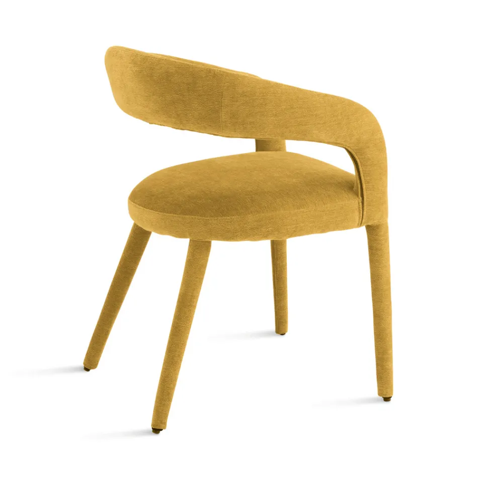 2 gepolsterte Sessel mit Bouclé-Stoffbezug und bezogenem Gestell - Domenica Viadurini