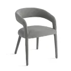 2 gepolsterte Sessel mit Bouclé-Bezug und bezogenem Gestell - Domenica Viadurini