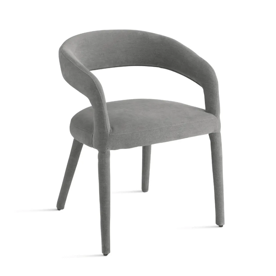 2 gepolsterte Sessel mit Bouclé-Bezug und bezogenem Gestell - Domenica Viadurini