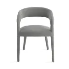 2 gepolsterte Sessel mit Bouclé-Stoffbezug und bezogenem Gestell - Domenica Viadurini