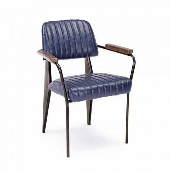 2 Stühle mit Armlehnen aus Kunstleder Vintage Effekt Homemotion - Clare