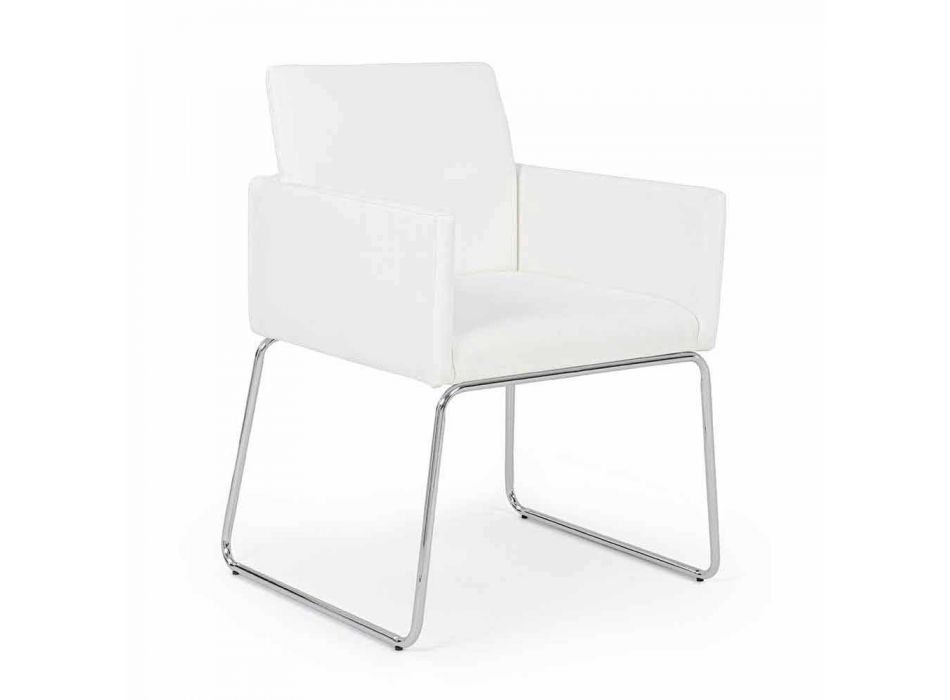 2 Stühle mit Armlehnen aus Kunstleder Modern Design Homemotion - Farra Viadurini