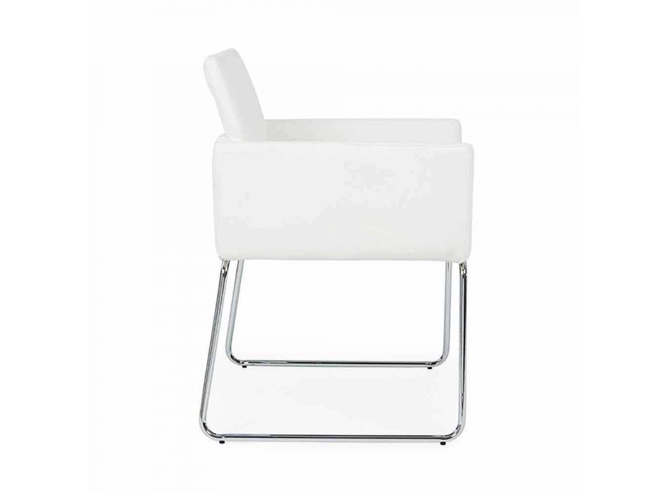 2 Stühle mit Armlehnen aus Kunstleder Modern Design Homemotion - Farra Viadurini