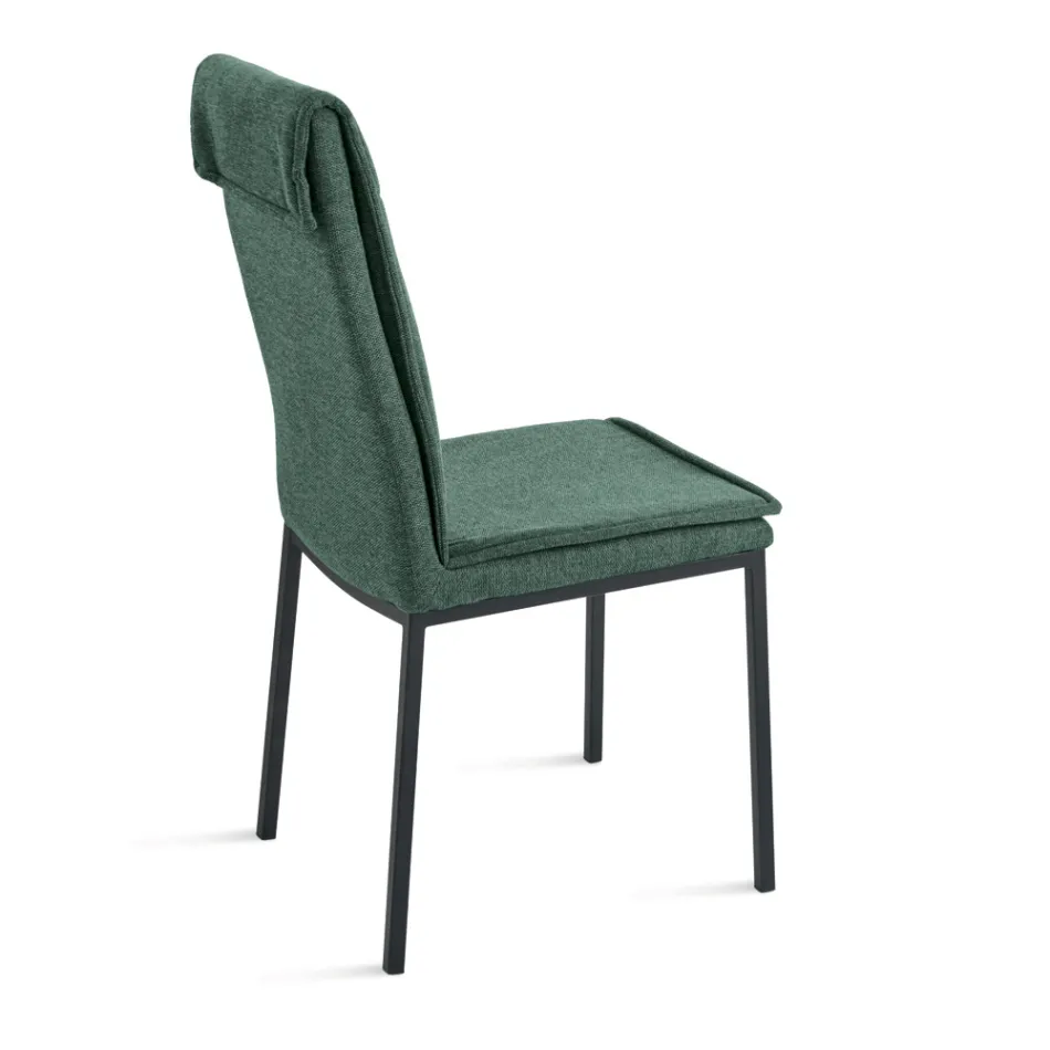 2 Polsterstühle mit farbenfrohem Stoffbezug und Metallgestell - Fabrizio Viadurini