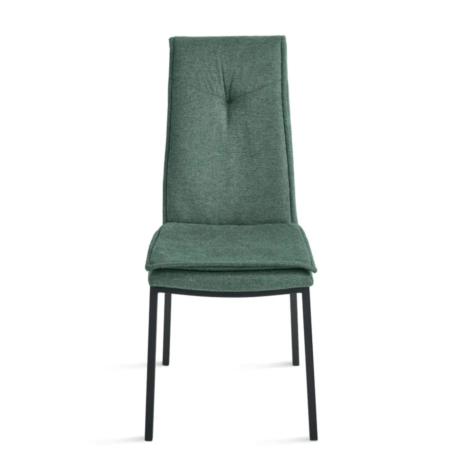 2 Polsterstühle mit farbenfrohem Stoffbezug und Metallgestell - Fabrizio Viadurini