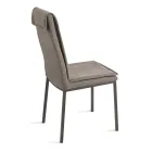 2 Polsterstühle mit farbenfrohem Stoffbezug und Metallgestell - Fabrizio Viadurini