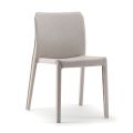 2 stapelbare Stühle aus Polypropylen, Glasfaser und gepolstert mit grauer Wolle – Cut
