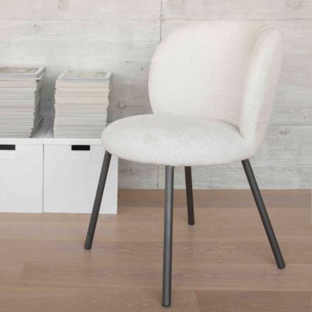 2 Stühle aus graphitfarbenem Metall mit Sitzfläche aus Bliss-Stoff - Lunea Viadurini