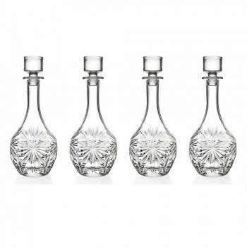 4 Flaschen mit rundem Design Weinverschluss aus ökologischem Kristall - Daniele