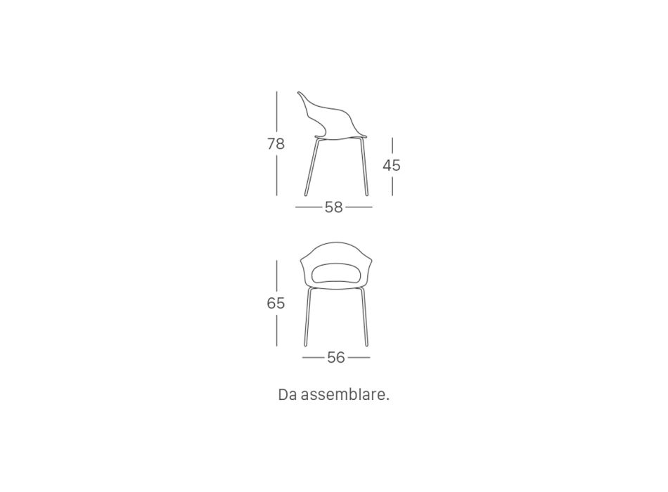 4 Outdoor-Sessel mit bemalten Rahmen in verschiedenen Farben, hergestellt in Italien – Ladyb Viadurini