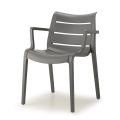 4 stapelbare Outdoor-Sessel in verschiedenen Ausführungen, hergestellt in Italien – Sunset