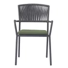 4 stapelbare Gartenstühle aus Aluminium und Seil - Lunaris Viadurini