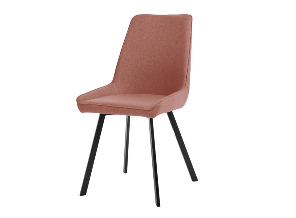 4 Stühle mit Sitz aus Mikrofaserstoff und Metallstruktur – Pfirsich Viadurini