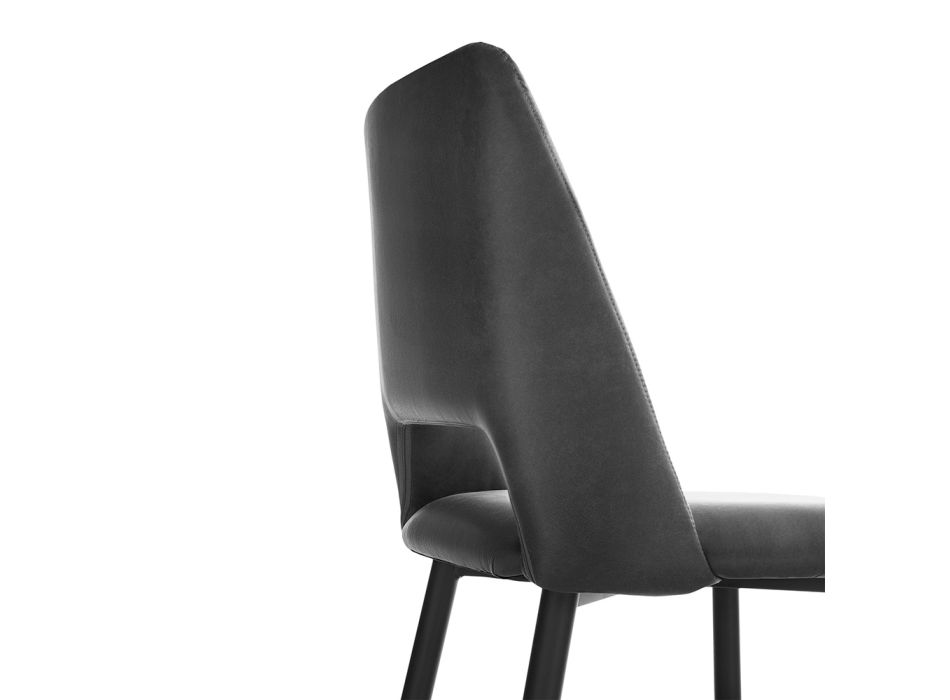 4 Stühle mit Metallrahmen und Mikrofasersitz - Hala Viadurini