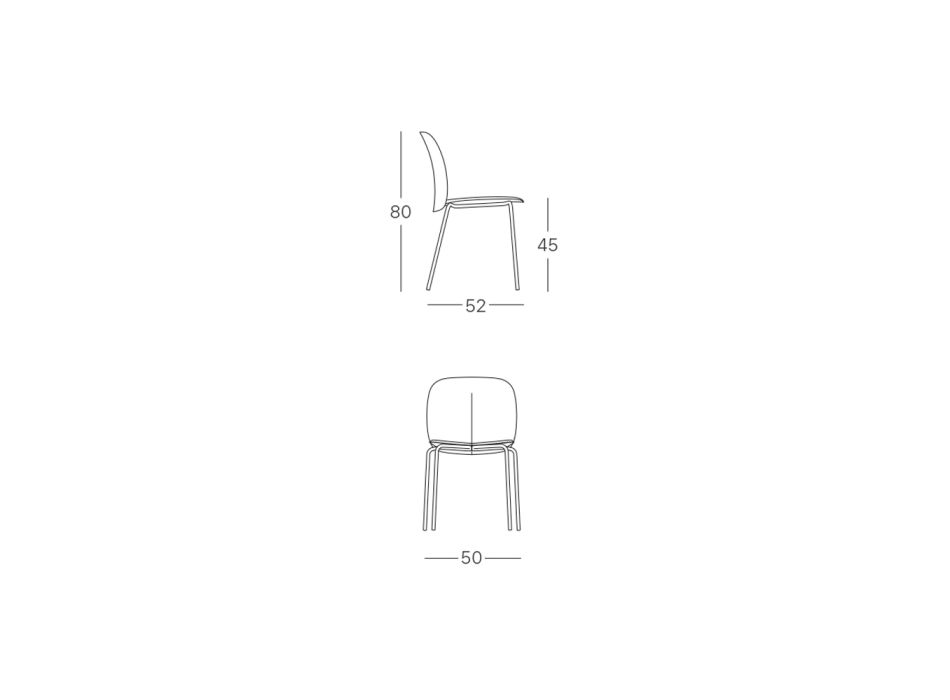 4 Gartenstühle mit Sitz aus Technopolymer, hergestellt in Italien – Mentha Viadurini