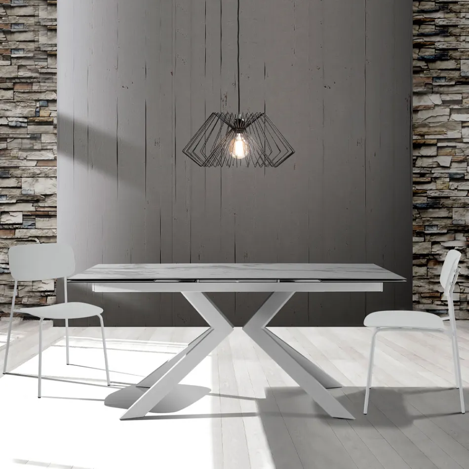 4 Esszimmerstühle aus Stahl und Polypropylen - Aquila Viadurini