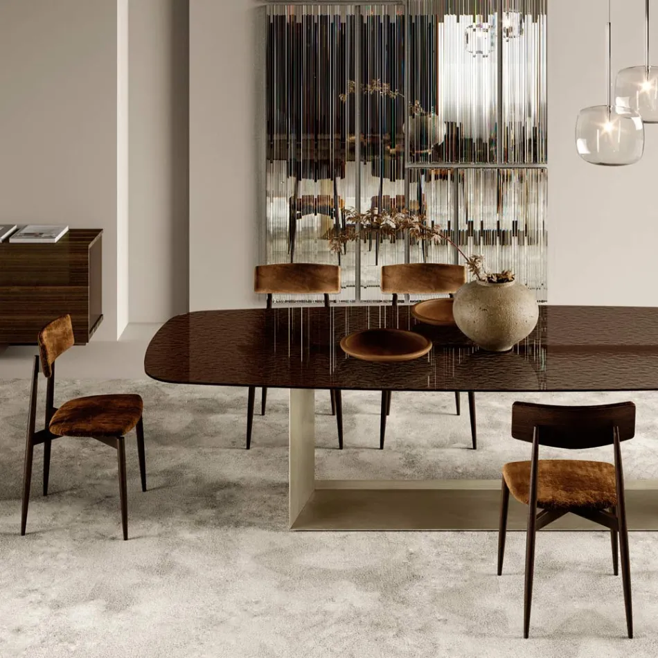 4 Esszimmerstühle aus massivem Eschenholz und Stoff, hergestellt in Italien – Sulu Viadurini