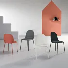 4 Wohnzimmerstühle aus Polypropylen mit Metallgestell - Dinamo Viadurini