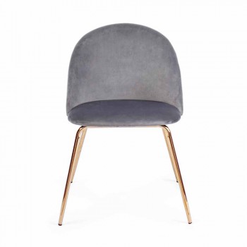 4 Designstühle aus Samt mit Stahlkonstruktion Homemotion - Dania
