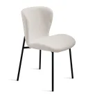 4 Polsterstühle mit Bouclé-Stoffbezug und schwarzem Metallgestell - Tiziana Viadurini