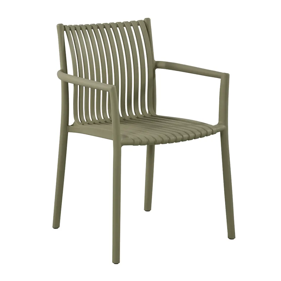 4 stapelbare Gartenstühle aus UV-beständigem Polypropylen - Ondara Viadurini