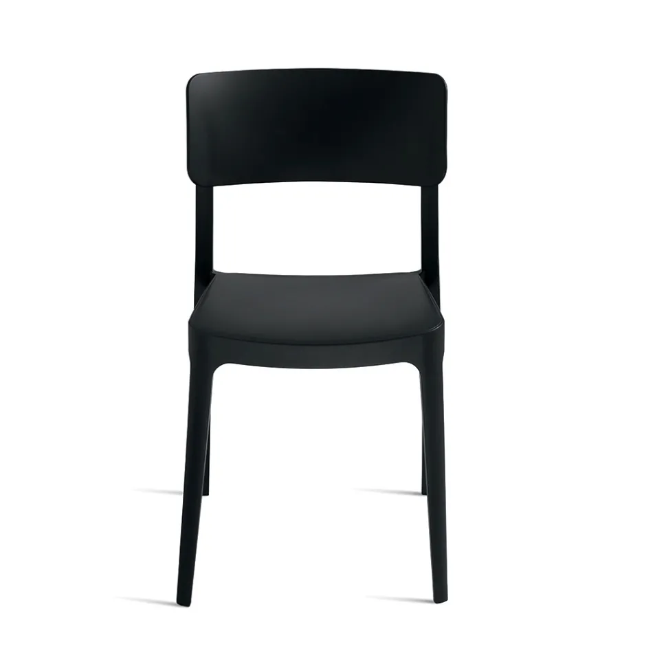 4 stapelbare Wohnzimmerstühle aus Polypropylen in verschiedenen Farben - Slancio Viadurini