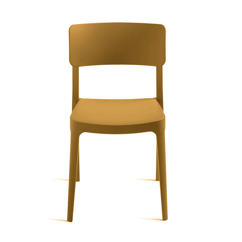 4 stapelbare Wohnzimmerstühle aus Polypropylen in verschiedenen Farben - Slancio Viadurini